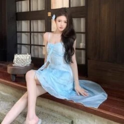 Apparel Summer Sweet Chic Sleeveless Dress -Kawaii Store kawaiies plushies plush softtoy summer sweet chic sleeveless dress apparel 886736