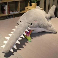 Super Sawfish -Kawaii Store kawaiies plushies plush softtoy super sawfish new soft toy grey 21in 55cm 480377