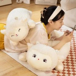 Sweet Fluffy Laying Lamb Snuggle Buddies -Kawaii Store kawaiies plushies plush softtoy sweet fluffy laying lamb snuggle buddies new soft toy 497177
