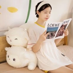 Sweet Fluffy Laying Lamb Snuggle Buddies -Kawaii Store kawaiies plushies plush softtoy sweet fluffy laying lamb snuggle buddies new soft toy 573491