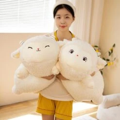 Sweet Fluffy Laying Lamb Snuggle Buddies -Kawaii Store kawaiies plushies plush softtoy sweet fluffy laying lamb snuggle buddies new soft toy 982371