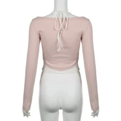 Apparel Sweet Pink Harajuku Style Slim-fit Laced Women's Top -Kawaii Store kawaiies plushies plush softtoy sweet pink harajuku style slim fit laced womens top tops 923901