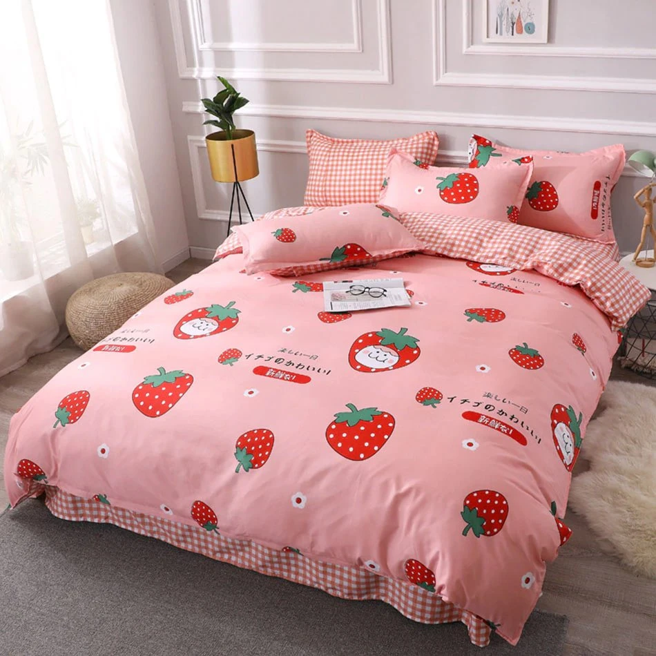 Sweet Strawberry Print Bedding Set 3 Sweet Strawberry Print Bedding Set