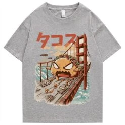 Apparel Taco Monster Bridge Attack Unisex Tee -Kawaii Store kawaiies plushies plush softtoy taco monster bridge attack unisex tee apparel gray s 539887