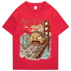 Apparel Taco Monster Bridge Attack Unisex Tee -Kawaii Store kawaiies plushies plush softtoy taco monster bridge attack unisex tee apparel red s 496485