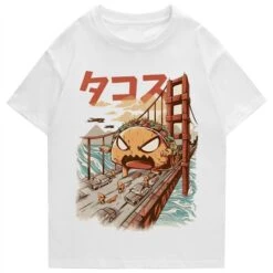 Apparel Taco Monster Bridge Attack Unisex Tee -Kawaii Store kawaiies plushies plush softtoy taco monster bridge attack unisex tee apparel white s 743313