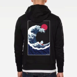 Apparel Tato Surfing The Great Wave Square Hoodie