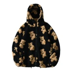 Apparel Teddy Bear Fleece Hooded Zip-up Jacket -Kawaii Store kawaiies plushies plush softtoy teddy bear fleece hooded zip up jacket new apparel 140114