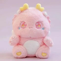 The Fluffy Baby Dragon Plush Family -Kawaii Store kawaiies plushies plush softtoy the fluffy baby dragon plush family new pink 520354