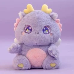 The Fluffy Baby Dragon Plush Family -Kawaii Store kawaiies plushies plush softtoy the fluffy baby dragon plush family new purple 734819