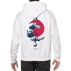 Apparel The Great Wave Blood Moon Sun Tato Hoodie -Kawaii Store kawaiies plushies plush softtoy the great wave blood moon sun tato hoodie new apparel white s 158463
