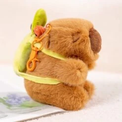 The Kawaii Capybara With Mini Avocado Backpack Plushie -Kawaii Store kawaiies plushies plush softtoy the kawaii capybara with mini avocado backpack plushie soft toy 104913