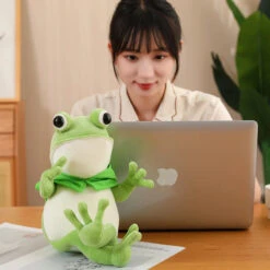 Tito The Funny Green Frog Plush With Hat -Kawaii Store kawaiies plushies plush softtoy tito the funny green frog plush with hat soft toy 228040
