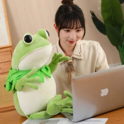 Tito The Funny Green Frog Plush With Hat -Kawaii Store kawaiies plushies plush softtoy tito the funny green frog plush with hat soft toy 325144