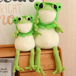 Tito The Funny Green Frog Plush With Hat -Kawaii Store kawaiies plushies plush softtoy tito the funny green frog plush with hat soft toy 555414