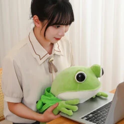 Tito The Funny Green Frog Plush With Hat -Kawaii Store kawaiies plushies plush softtoy tito the funny green frog plush with hat soft toy 673805
