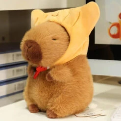 Toasted Croissant Capybara Plushies -Kawaii Store kawaiies plushies plush softtoy toasted croissant capybara plushies soft toy croissant hat 10cm 457016