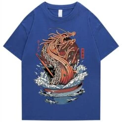 Apparel Tokyo Noodle Dragon Unisex Cotton Tee -Kawaii Store kawaiies plushies plush softtoy tokyo noodle dragon unisex cotton tee apparel blue s 113226