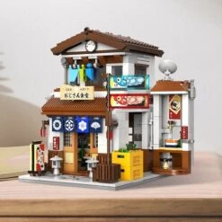 Traditional Local Japanese Restaurant LED Building Set -Kawaii Store kawaiies plushies plush softtoy traditional local japanese restaurant led building set build it 911435