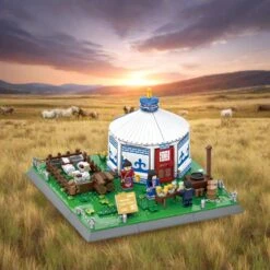 Traditional Mongolian Ger Building Blocks -Kawaii Store kawaiies plushies plush softtoy traditional mongolian ger building blocks build it 586939