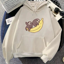 Apparel Two Baby Sloths Hugging Banana Unisex Hoodie