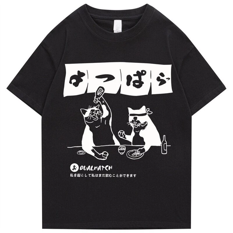 Apparel Two Cats Drinking At Japanese Bar Unisex Tee 7 Apparel Two Cats Drinking At Japanese Bar Unisex Tee - Image 5