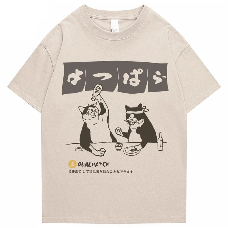 Apparel Two Cats Drinking At Japanese Bar Unisex Tee 5 Apparel Two Cats Drinking At Japanese Bar Unisex Tee - Image 3