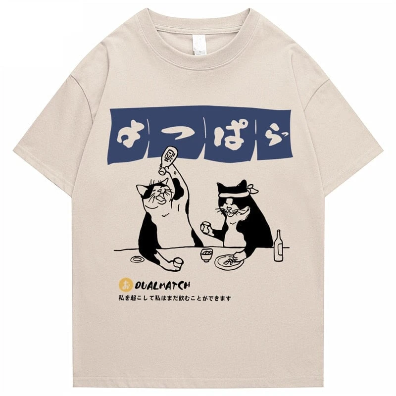 Apparel Two Cats Drinking At Japanese Bar Unisex Tee 6 Apparel Two Cats Drinking At Japanese Bar Unisex Tee - Image 4