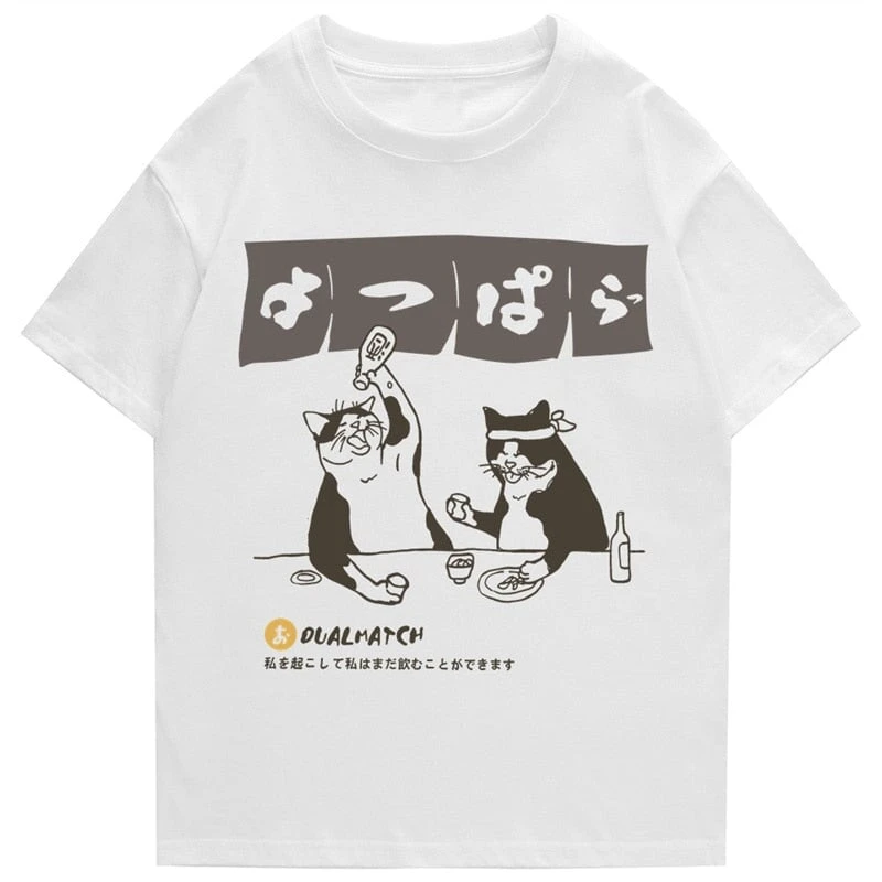 Apparel Two Cats Drinking At Japanese Bar Unisex Tee 3 Apparel Two Cats Drinking At Japanese Bar Unisex Tee