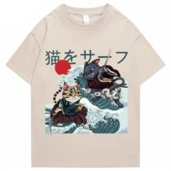 Apparel Two Samurai Cats Battling On Waves Unisex Tee -Kawaii Store kawaiies plushies plush softtoy two samurai cats battling on waves unisex tee apparel cream s 226615