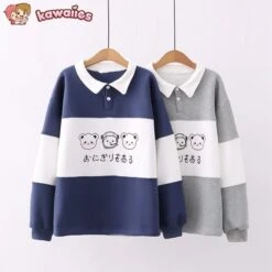Apparel Two-Tone Blue Gray Trip Bears Unisex Sweatshirts -Kawaii Store kawaiies plushies plush softtoy two tone blue gray trip bears unisex sweatshirts new hoodies 429659