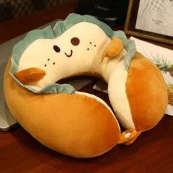 U-Shaped Travel Neck Support Pillow Kawaii Edition -Kawaii Store kawaiies plushies plush softtoy u shaped travel neck support pillow kawaii edition new pillows happy bread 498693