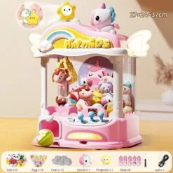 Unicorn Dream Advanced Mini Claw Machine Toy -Kawaii Store kawaiies plushies plush softtoy unicorn dream advanced mini claw machine toy toys pink 100172