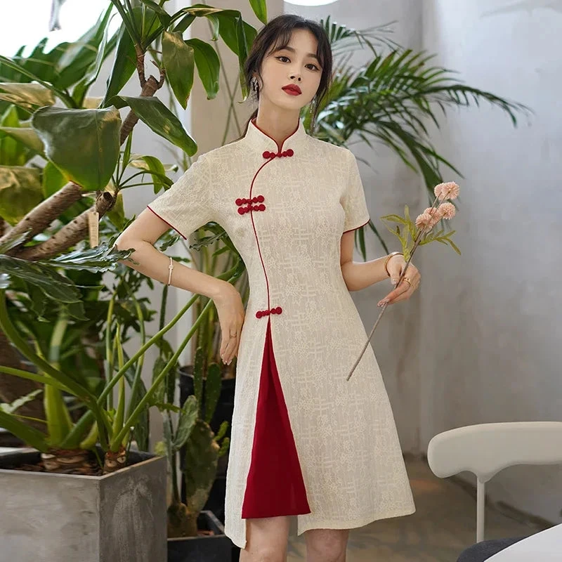 Apparel Vintage Chinese Traditional Qipao Cheongsam Dress 4 Apparel Vintage Chinese Traditional Qipao Cheongsam Dress - Image 2