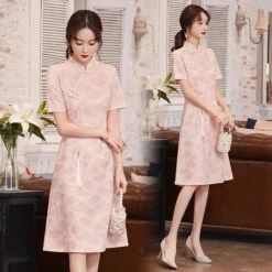 Apparel Vintage Chinese Traditional Qipao Cheongsam Dress 24 Apparel Vintage Chinese Traditional Qipao Cheongsam Dress -Kawaii Store kawaiies plushies plush softtoy vintage chinese traditional qipao cheongsam dress apparel pink s 293924