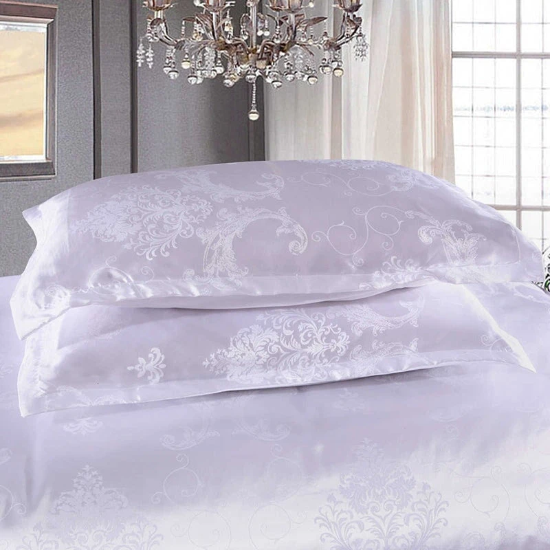 Vintage White Cream Jacquard Bedding Set Luxury 9 Vintage White Cream Jacquard Bedding Set Luxury - Image 7