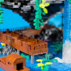 Waterfall Japanese House Sakura Tree Floating Island Nano Building Blocks | Limited Stock -Kawaii Store kawaiies plushies plush softtoy waterfall japanese house sakura tree floating island nano building blocks limited stock build it 374811