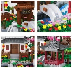 Waterfall Japanese House Sakura Tree Floating Island Nano Building Blocks | Limited Stock -Kawaii Store kawaiies plushies plush softtoy waterfall japanese house sakura tree floating island nano building blocks limited stock build it 547866