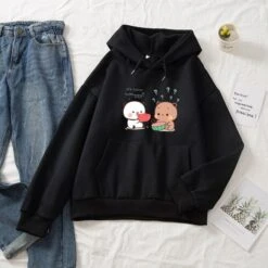 Apparel Watermelon Bears Part-Cotton Hoodie -Kawaii Store kawaiies plushies plush softtoy watermelon bears part cotton hoodie hoodies black m 686868