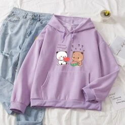 Apparel Watermelon Bears Part-Cotton Hoodie -Kawaii Store kawaiies plushies plush softtoy watermelon bears part cotton hoodie hoodies purple m 270840