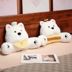 West Highland White Terrier Dog Resting Cushion Pillow Seat -Kawaii Store kawaiies plushies plush softtoy west highland white terrier dog resting cushion pillow seat soft toy 203189