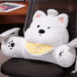 West Highland White Terrier Dog Resting Cushion Pillow Seat -Kawaii Store kawaiies plushies plush softtoy west highland white terrier dog resting cushion pillow seat soft toy 242131