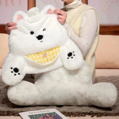 West Highland White Terrier Dog Resting Cushion Pillow Seat -Kawaii Store kawaiies plushies plush softtoy west highland white terrier dog resting cushion pillow seat soft toy 343617