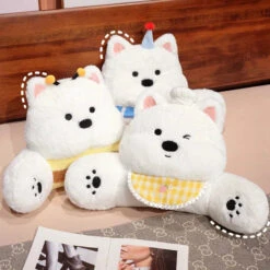 West Highland White Terrier Dog Resting Cushion Pillow Seat -Kawaii Store kawaiies plushies plush softtoy west highland white terrier dog resting cushion pillow seat soft toy 375717