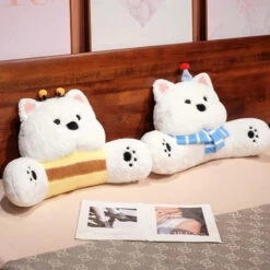West Highland White Terrier Dog Resting Cushion Pillow Seat -Kawaii Store kawaiies plushies plush softtoy west highland white terrier dog resting cushion pillow seat soft toy 558828