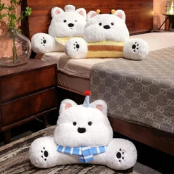 West Highland White Terrier Dog Resting Cushion Pillow Seat -Kawaii Store kawaiies plushies plush softtoy west highland white terrier dog resting cushion pillow seat soft toy 797039
