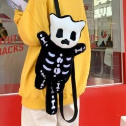 Whisper The Mini Skeleton Plush Backpack -Kawaii Store kawaiies plushies plush softtoy whisper the mini skeleton plush backpack bags 502124