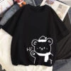 Apparel White Bear Outline 'Hi' Unisex Tee -Kawaii Store kawaiies plushies plush softtoy white bear outline hi unisex tee apparel 917628
