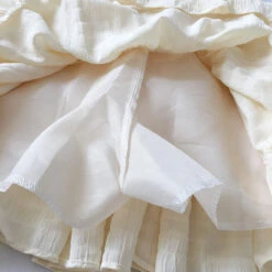 Apparel White Beige Ruffles Elastic High Waist Mini Skirt -Kawaii Store kawaiies plushies plush softtoy white beige ruffles elastic high waist mini skirt apparel 940369