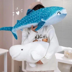 White Beluga Blue Whale Shark 75cm Plushies -Kawaii Store kawaiies plushies plush softtoy white beluga blue whale shark 75cm plushies soft toy 373514